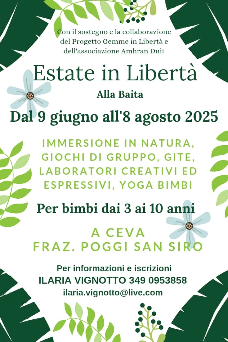 Estate in Libertà 2025 - campo estivo nel bosco per bambini 3-10 anni Cuneo